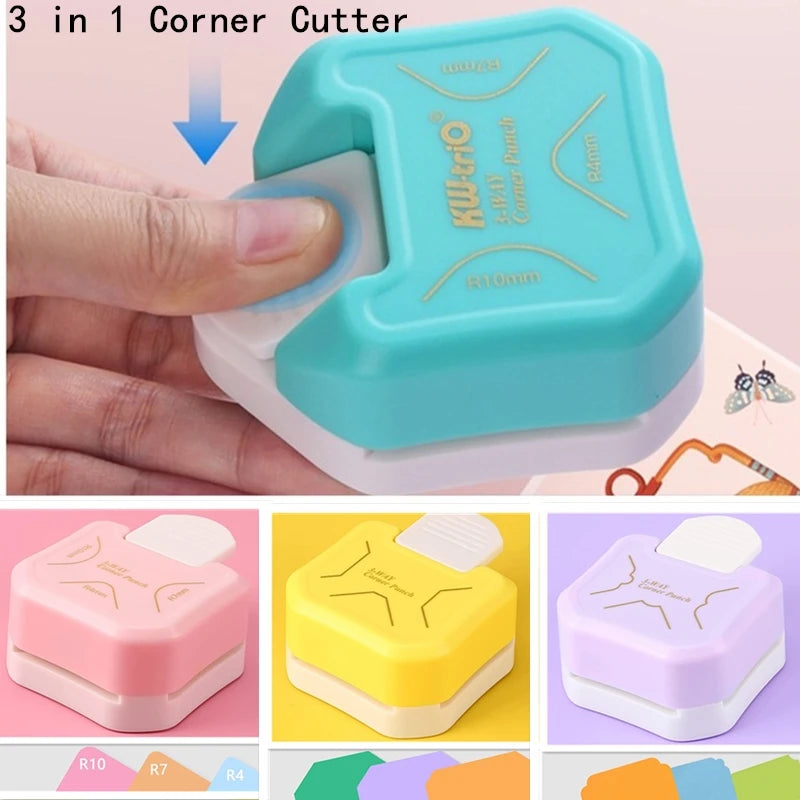 3 In 1 R4 R7 R10 Plastic Punching Machine Diy Card Paper Hole Punch Circle Pattern Photo Cutter Tool Scrapbooking Puncher