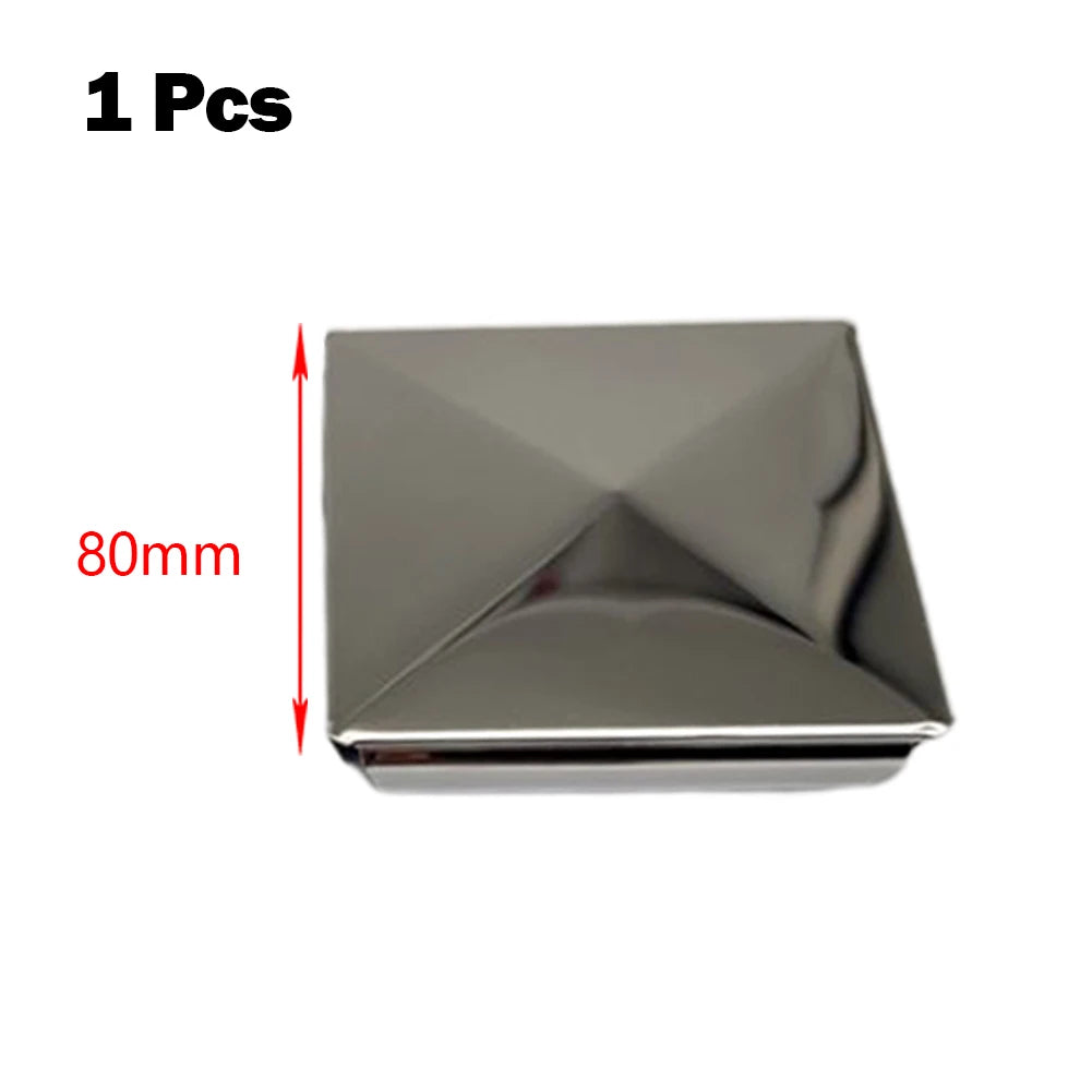 1/10Pcs Column Cap Hat Square Post Cap Stainless Steel To Steel Galvanized Cover Pyramid Shape Cap Home Garden Decoration