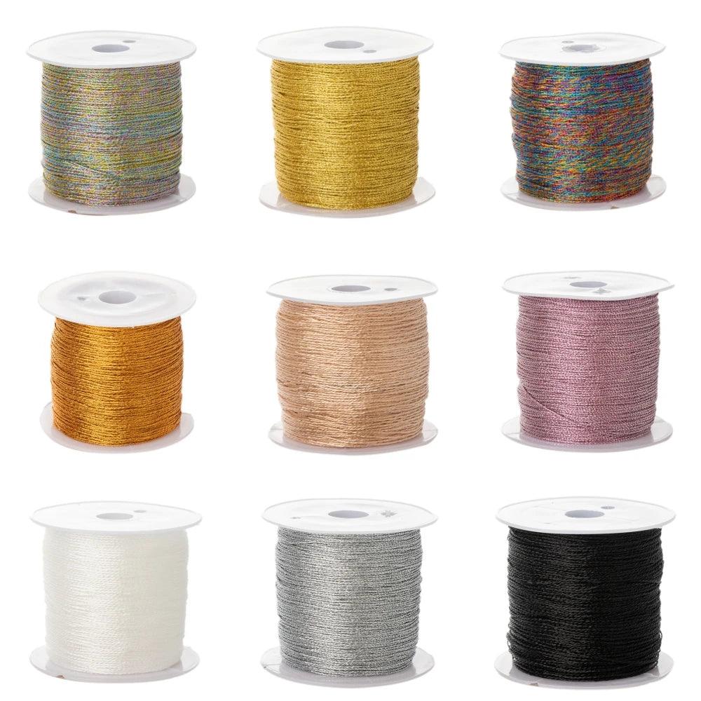 0.4mm 50m Crafts Nylon Cord For Jewelry Making Beading Braided Nylon Satin String for Bracelets Rattail Trim Chinese Knot