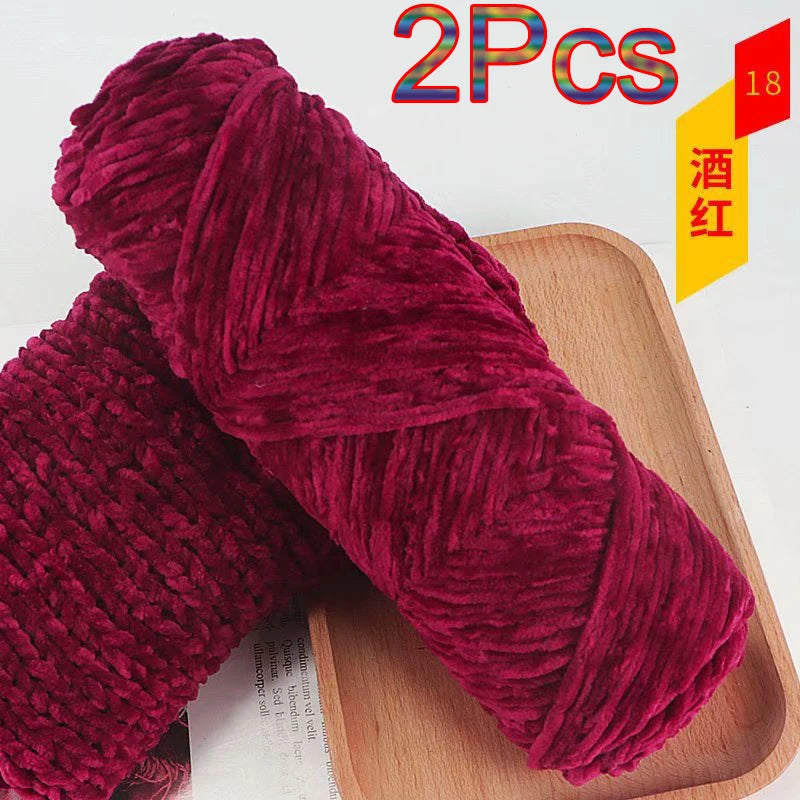 Chenille Velvet Yarn 100 Percent Polyester Amigurumi