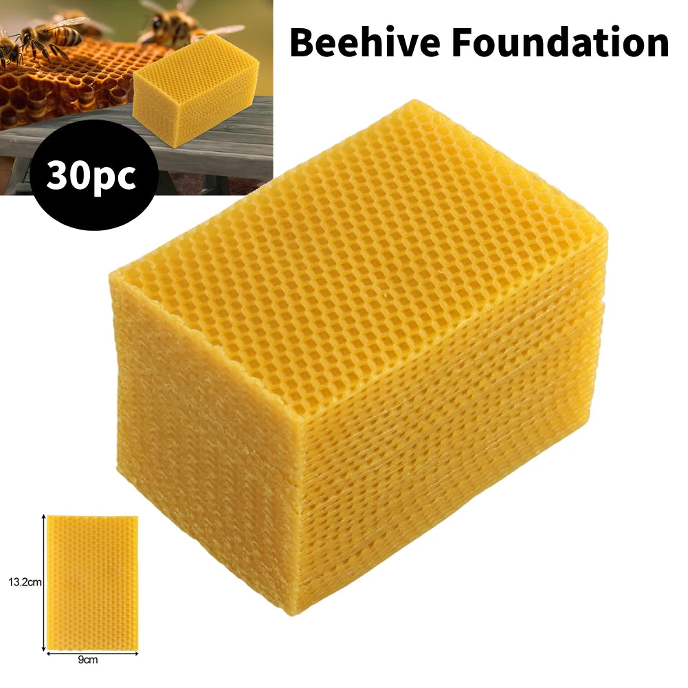 30Pcs Natural Beeswax Sheets Beehive Foundation 9×13.2cm Beeswax Hand-rolled Beeswax Candles Beekeeping-Supplies Yellow