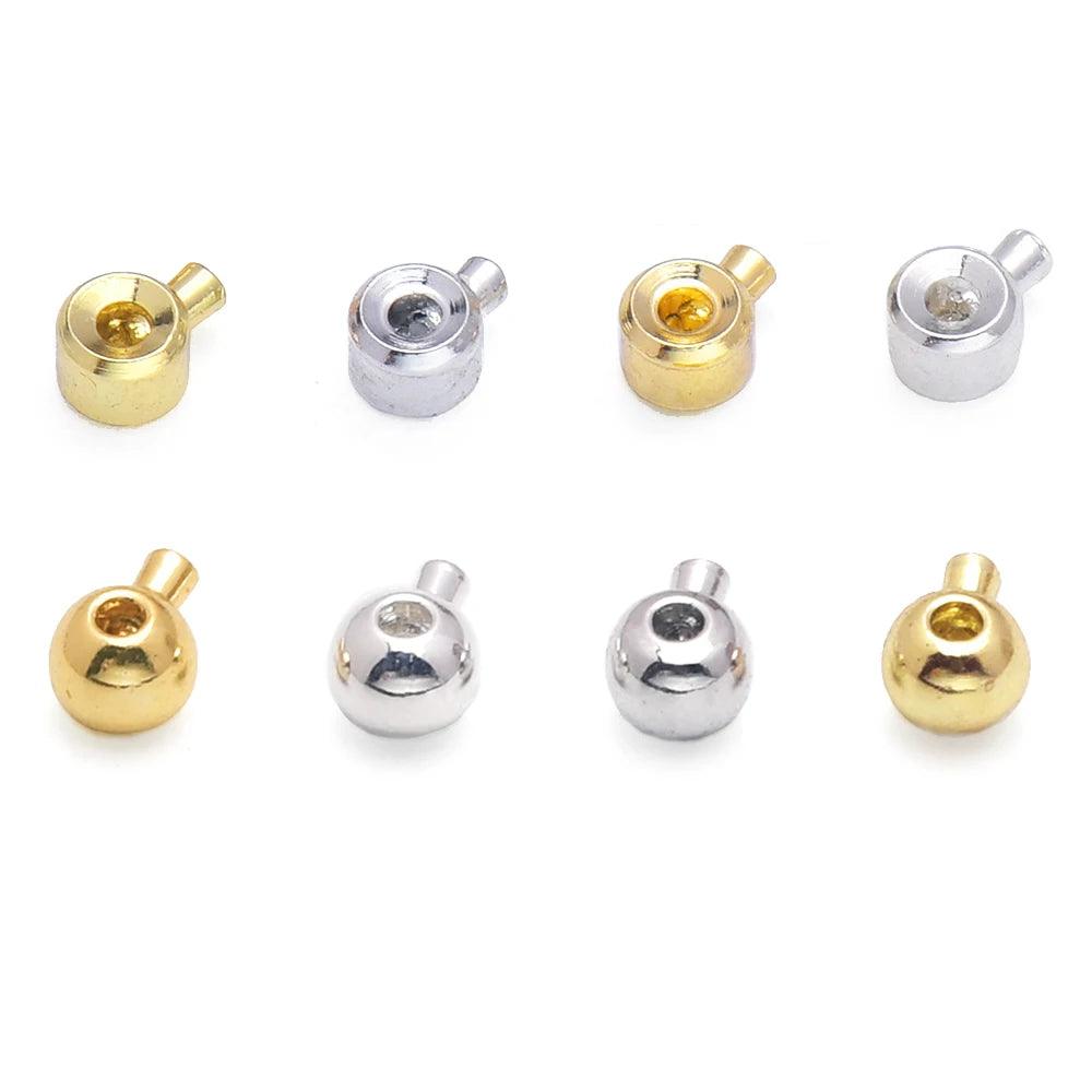 3.2mm Brass Crimp Beads Loose Rondelle Spacer Beads Crimp Charms Accessories For Bracelet Necklace Jewelry Making