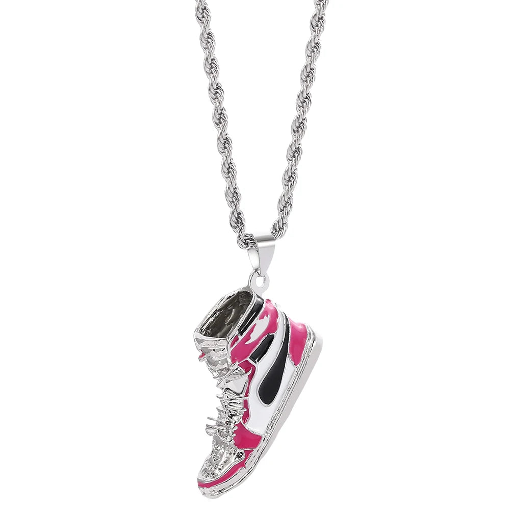 Mini Hip-hop Sneaker Cute Pendant Necklace Cool Collar Fashion Male Street Style Rapper Gift For Friend