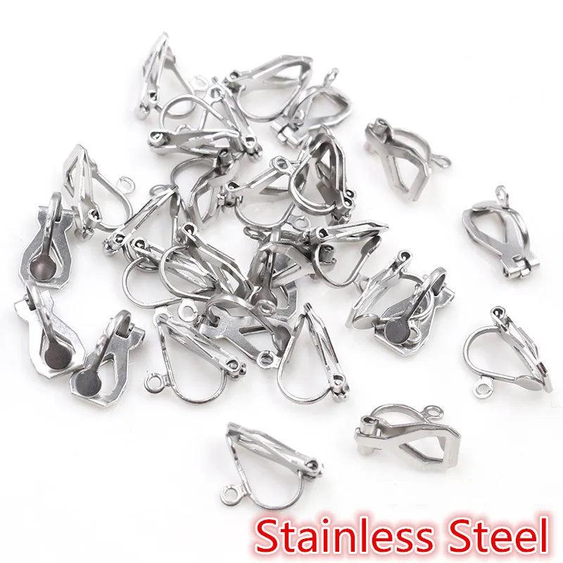 12x5mm 50pcs High Quality 6 Colors Plated Ear Clip DIY Handmade Earrings Findings Jewelry Parts Wholesale
