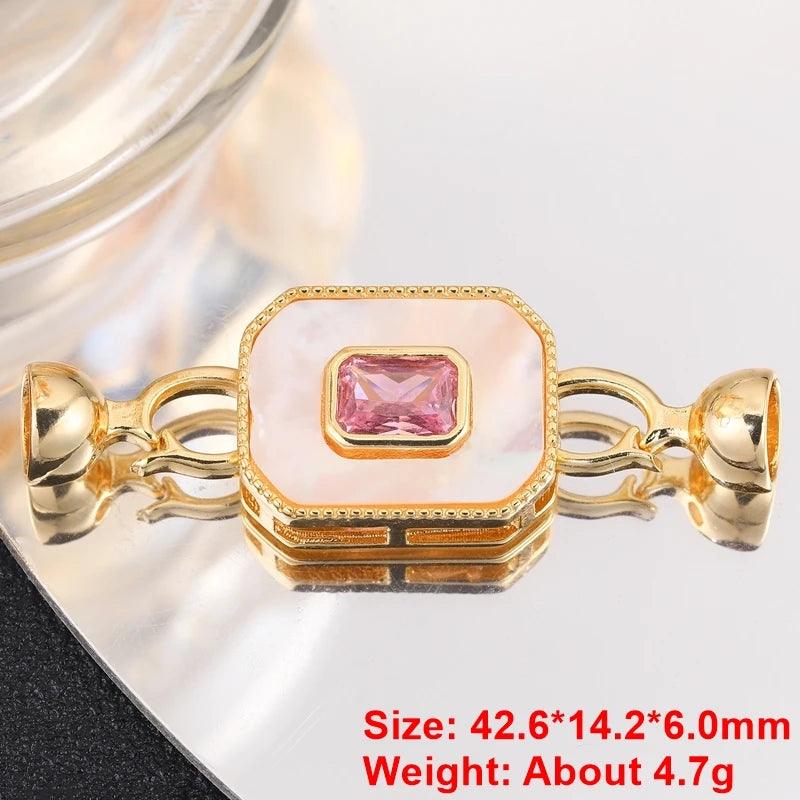 Juya 18K Gold Silver Plated Fasteners Accessories Creative Closure Lock Clasps For DIY Needlework Beads Pearls Jewelry Making