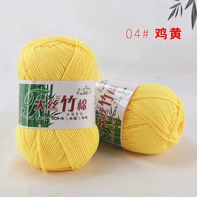Bamboo Charcoal Cotton Yarn For Weaving 50g Ball DIY