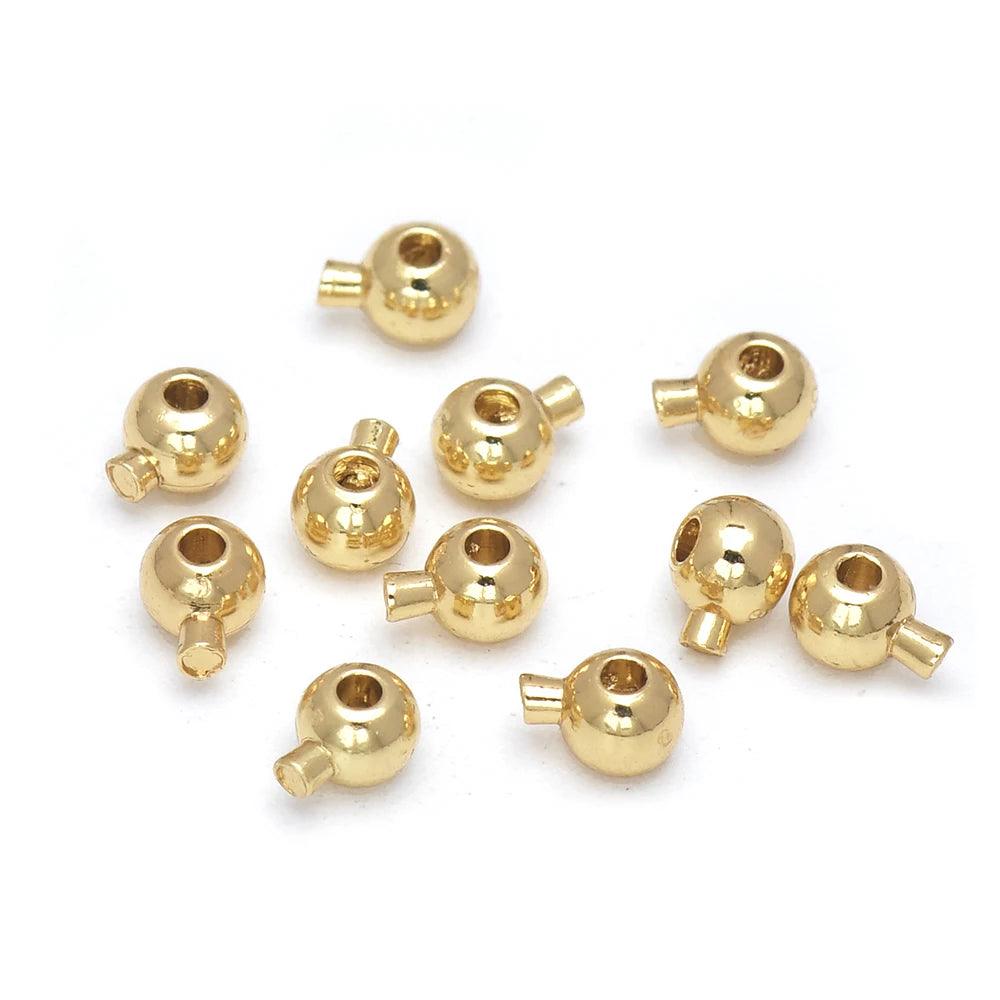 3.2mm Brass Crimp Beads Loose Rondelle Spacer Beads Crimp Charms Accessories For Bracelet Necklace Jewelry Making