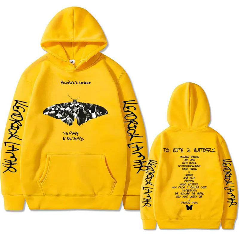 Rapper Kendrick Lamar To Pimp A Butterfly Graphic Print Hoodie Men's Hip Hop Oversized Hoodies Male Fleece Cotton Sweatshirts