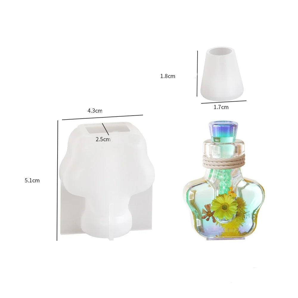 DIY Epoxy Resin Drift Bottle Mold Heart Shaped Wishing Bottle Light Bulb Night Light Aromatherapy Bottle Quicksand Silicone Mold