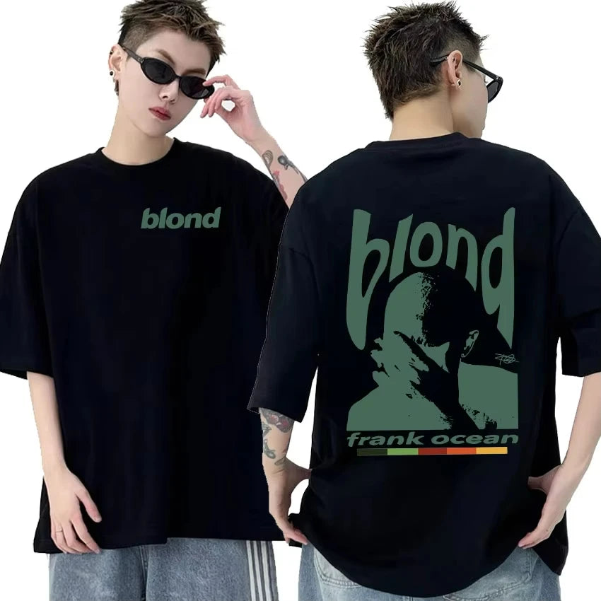 Rapper Frank Retro Graphic T Shirt Men's Hip Hop Ocean Album Oversized Cotton T-Shirt Unisex Y2K Blond Fashion