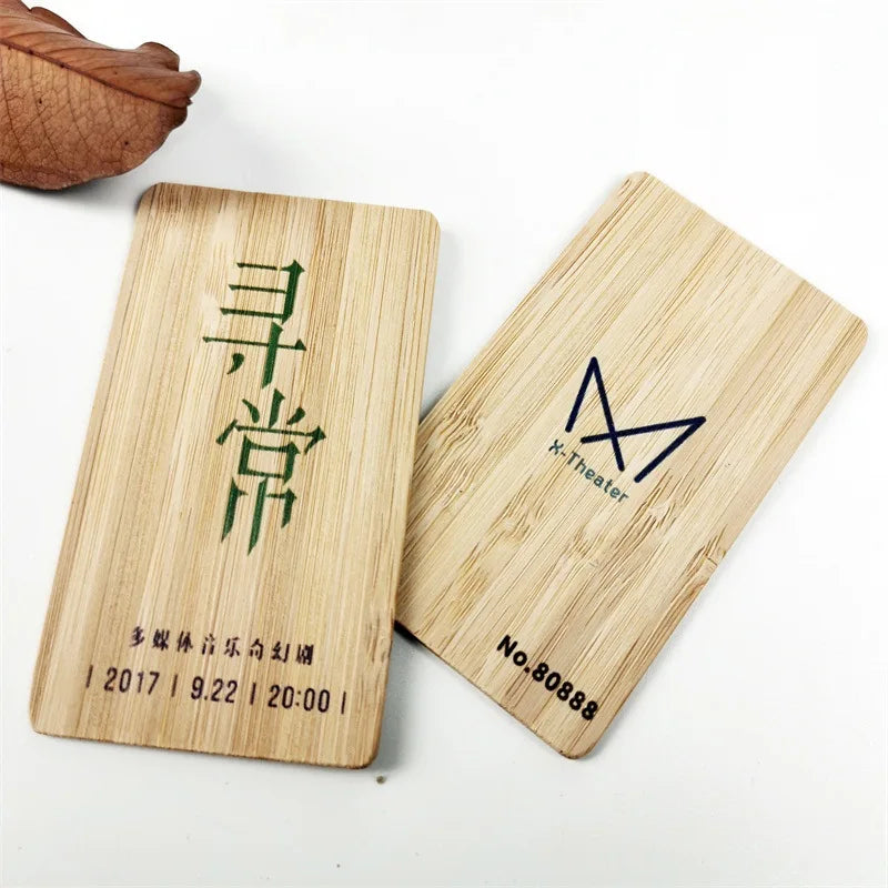 2mm Blank Bamboo Business Card Rectangular Cutouts Visit Cards for DIY Arts Craft Project Laser Engraving Material