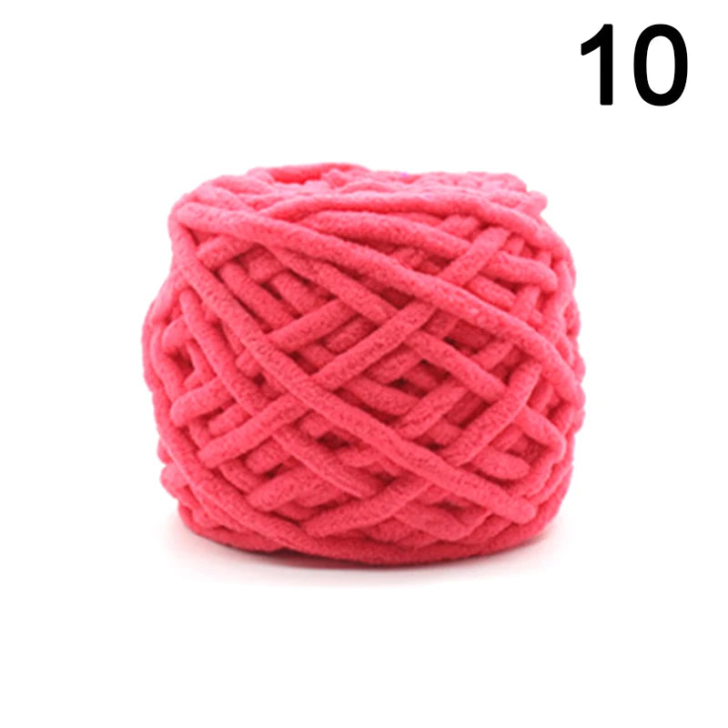 100g Chenille Knitting Chunky Yarn Soft Thick Ice Strip Line Hand Crochet Weaving Scarf Blanket Thread
