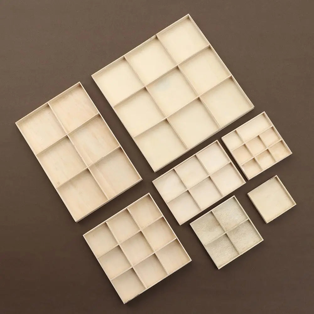 Wooden Jewelry Display Pallet Multi Grid Storage Wooden Box Desktop Organizer Bonsai Holder Divided Drawer Cosmetic Tool Storage