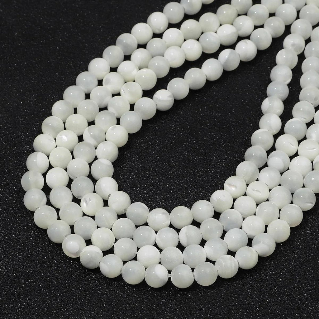 2/3/5/6mmWholesale Natural shell Beaded White Round shape craft shell loose beads For jewelry making DIY Bracelet necklace acces