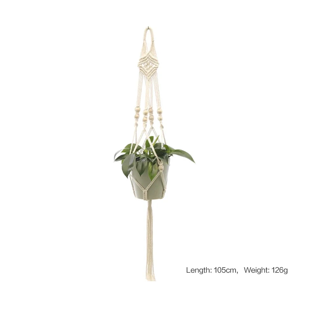 Hanging Plant Handmade Macrame Plant Hanger Flower Pot Planter Hanger Wall Decor Courtyard Garden Hanging Planter Hanging Basket