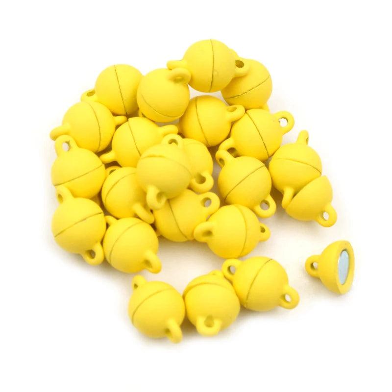 5 Sets  Love Heart Round Shaped Magnetic Connected Clasps Beads Charms End Caps for DIY Couple Bracelet Necklace Making