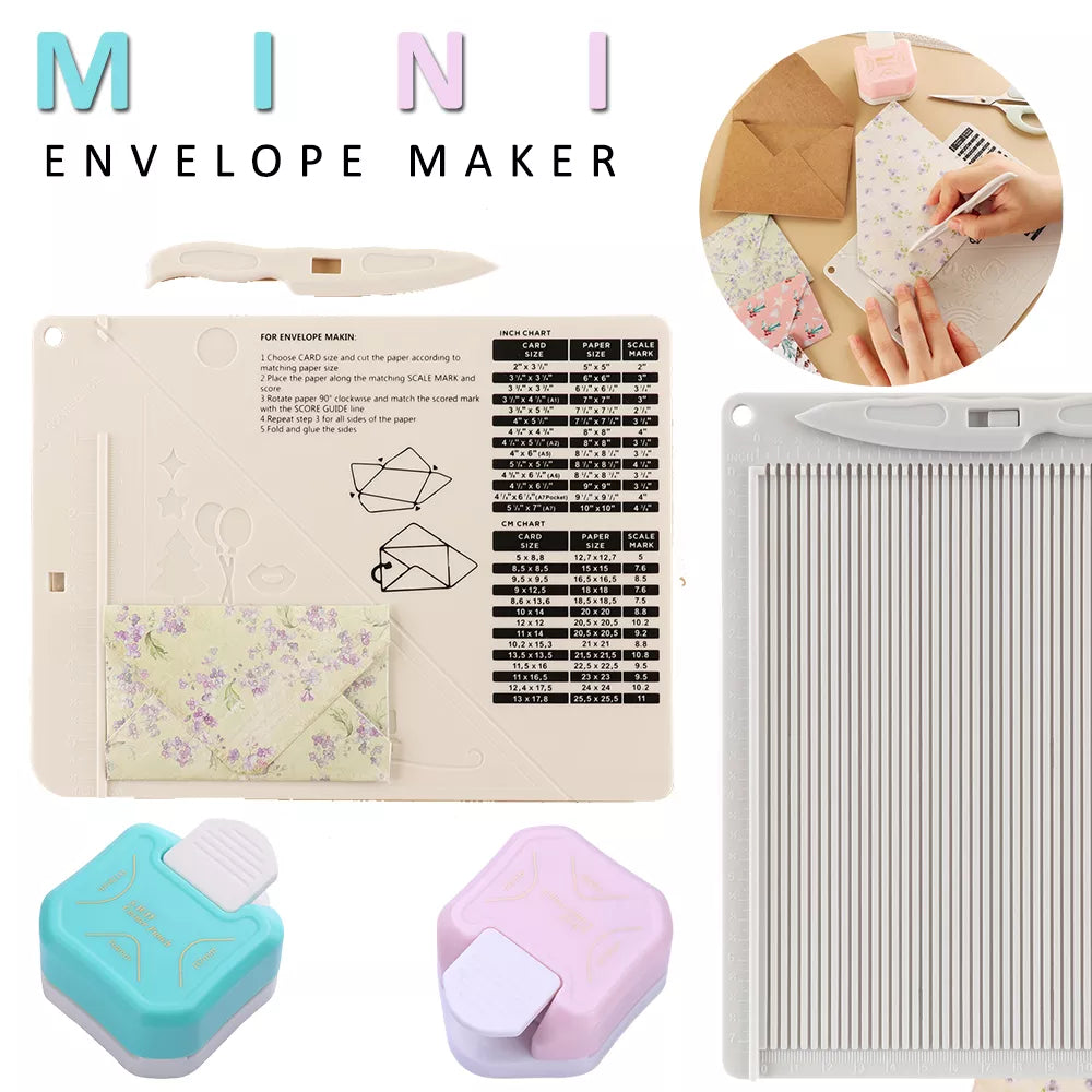 Multi-Purpose Scoring Board Envelope Maker 3-Way Corner Rounder Border Scrapbooking For DIY Handmade Craft Supplies Paper Cutter