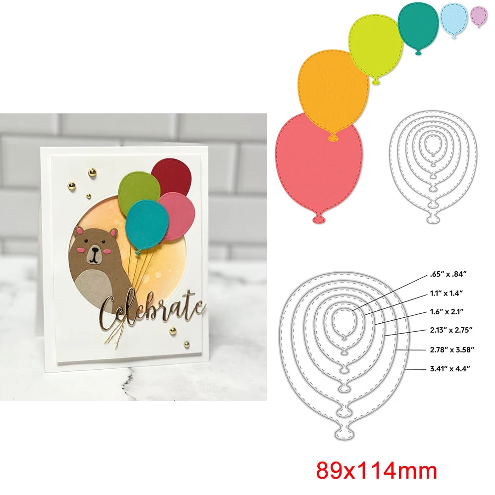 Wavy Sun Bold Curves Metal Cutting Dies Balloon Arched Stacked Pocket Book Frame Die Cut Set for DIY Scrapbooking Crafts