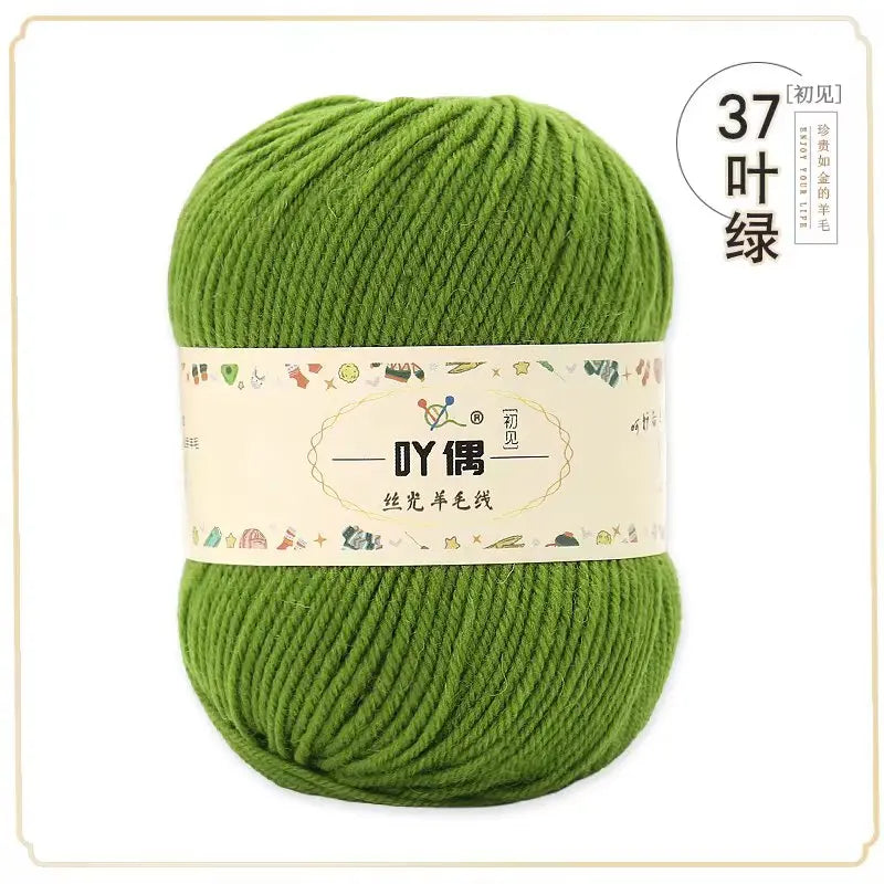 100 Percent Wool Yarn 50g Worsted Weight Soft Warm Crochet