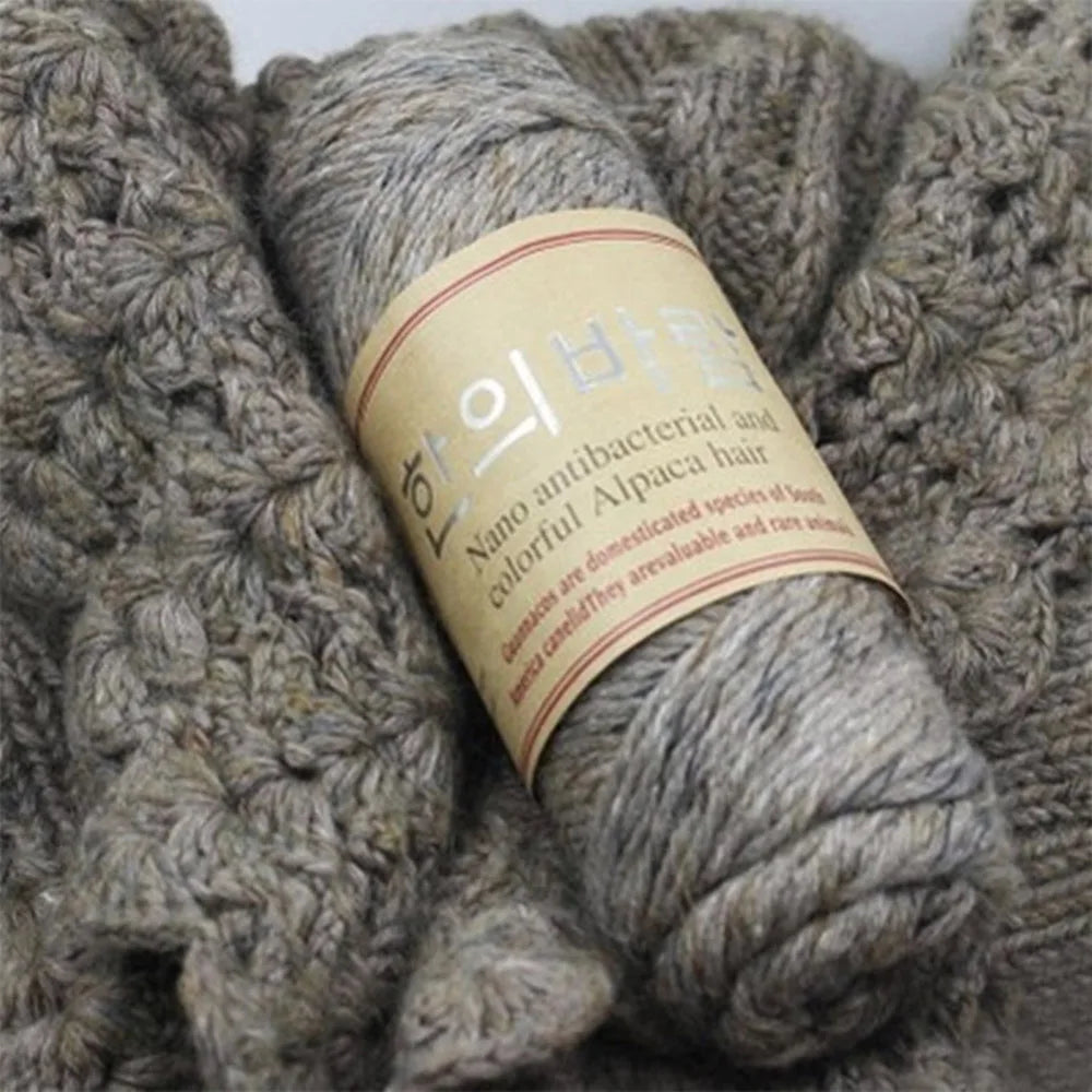 100g 140m Korean Style Alpaca Wool Yarn Thick Rod Thread Coarse Wool Scarf Coat Natural Mink Cashmere Yarn Thread Hand Knitting