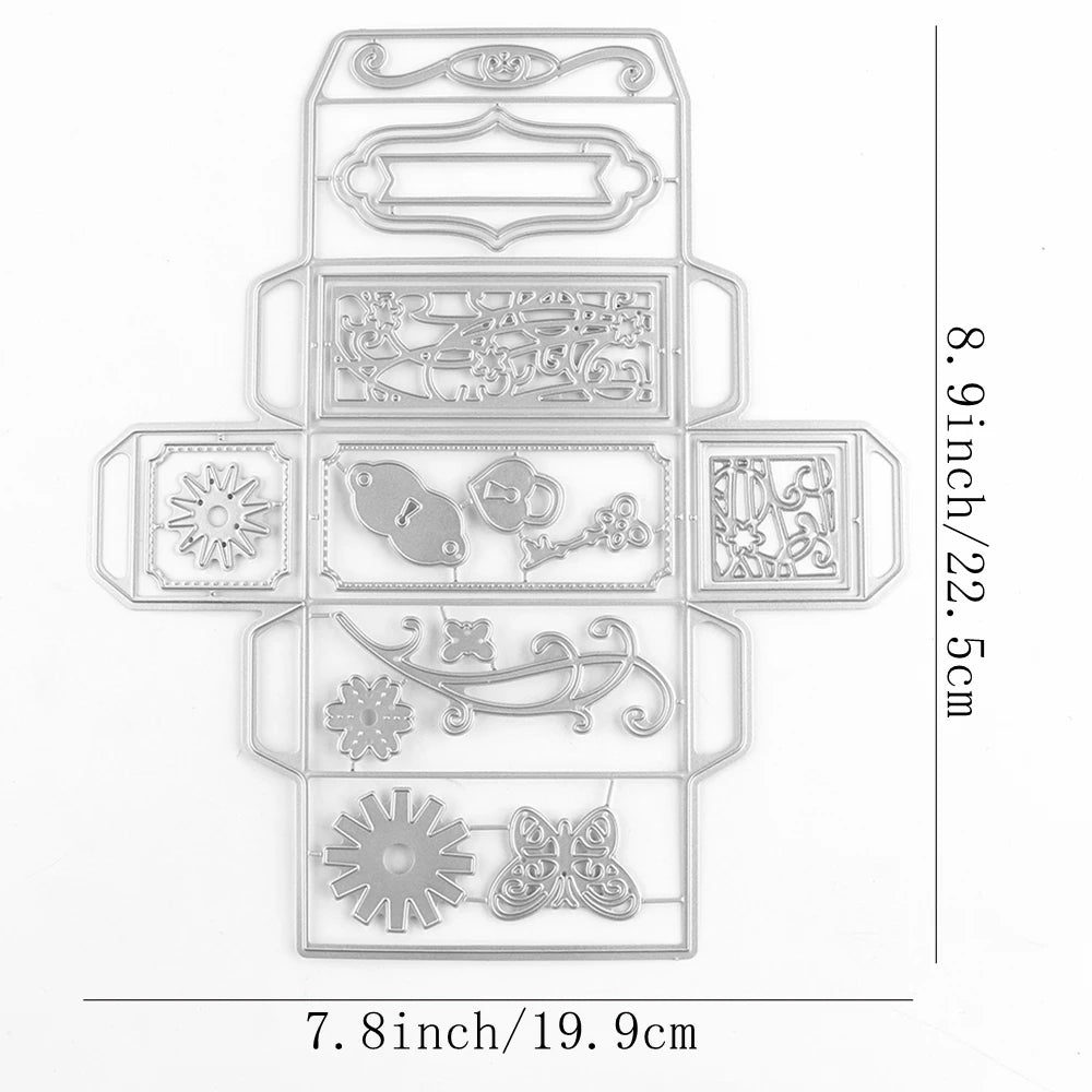3D Roll Up Treat Boxes Cutting Dies and Stencils Metal Die Cuts for DIY Scrapbooking and Card Making