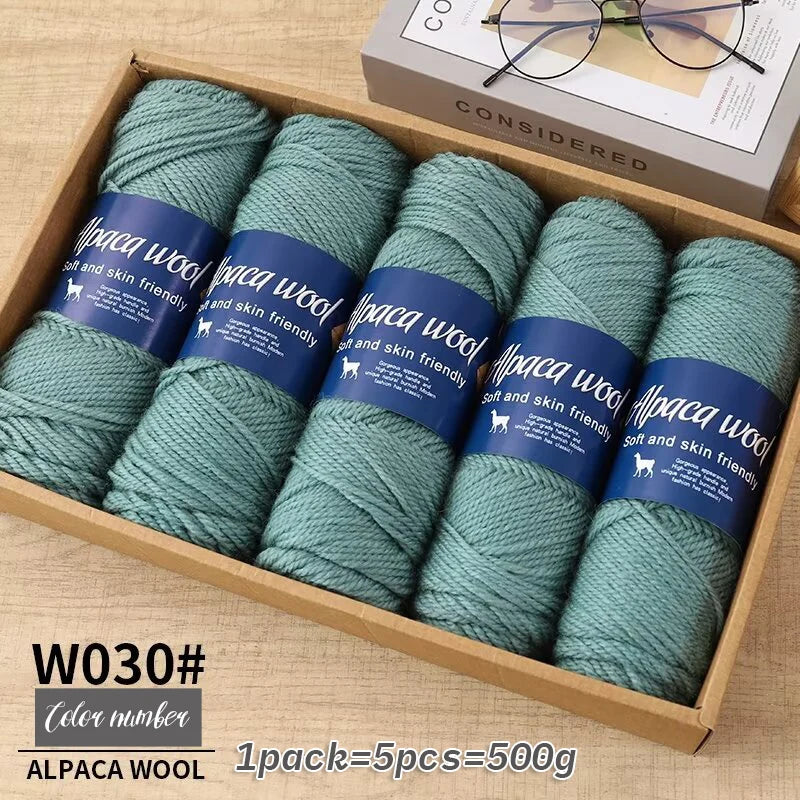 500g Coarse Alpaca Wool Yarn for Hand Woven Sweaters Jackets Scarves and Hats