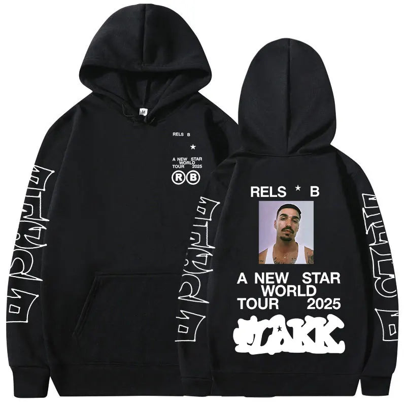 Rapper Rels B A New Star World Tour 2025 Hoodies Men Women Clothing Fashion Hip Hop Sweatshirts Oversized Long Sleeve Pullovers