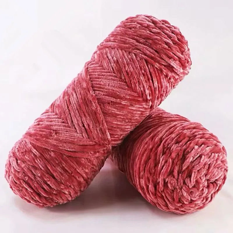 DIY Soft Chenille Yarn for Knitting and Crochet 100g 130M Polyester Velvet Amigurumi Dolphin Baby Plush