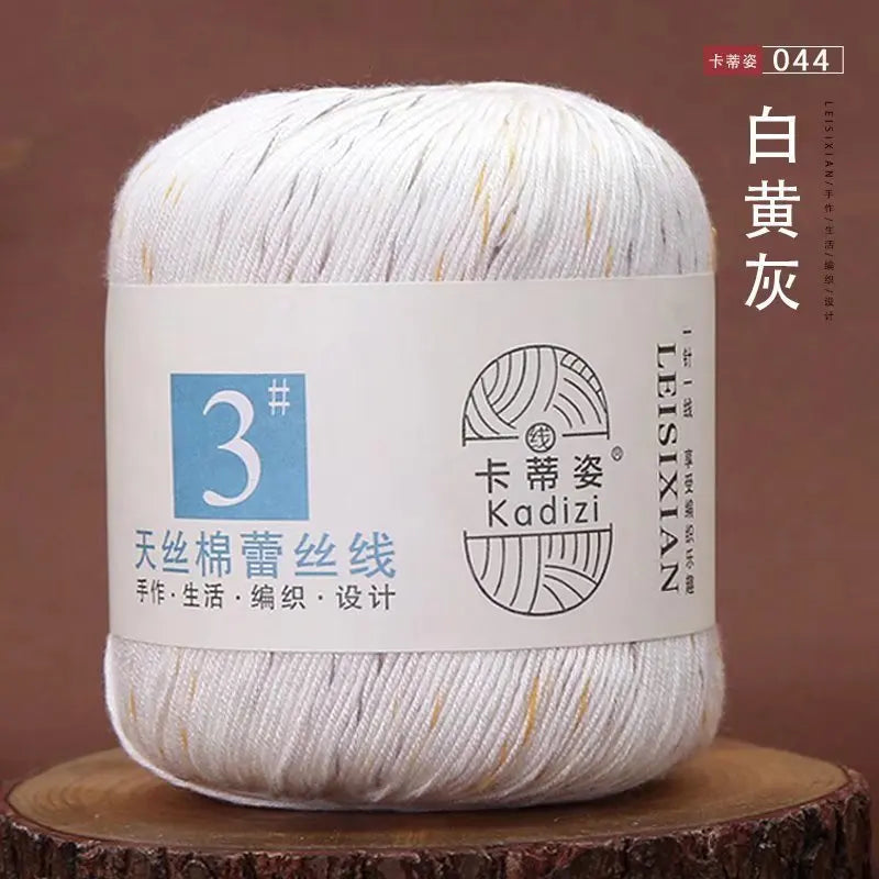 100 Percent Mercerized Cotton Lace Yarn for Hand Knitting and Crochet Arts Crafts