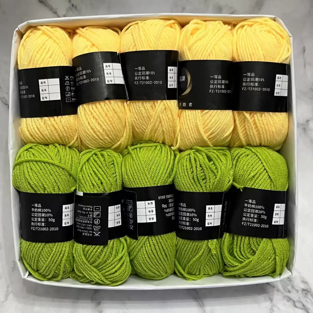 10 Balls Milk Cotton Yarn 500g Knitting and Crochet Wool Cotton Yarn DIY Craft Pack