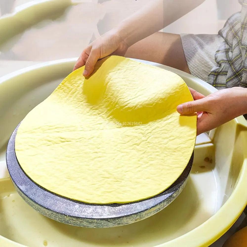 Pottery Wheel Absorbent Pad Stable Clay Sculpture Modeling Fixation Cloth Effective Round PVA Pottery Mud Clay Cleaning Towel
