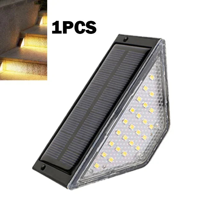 LED Outdoor Solar staircase light Lens Design Super Bright IP65 Waterproof Security Stair Light Decor Lighting For Garden Deck