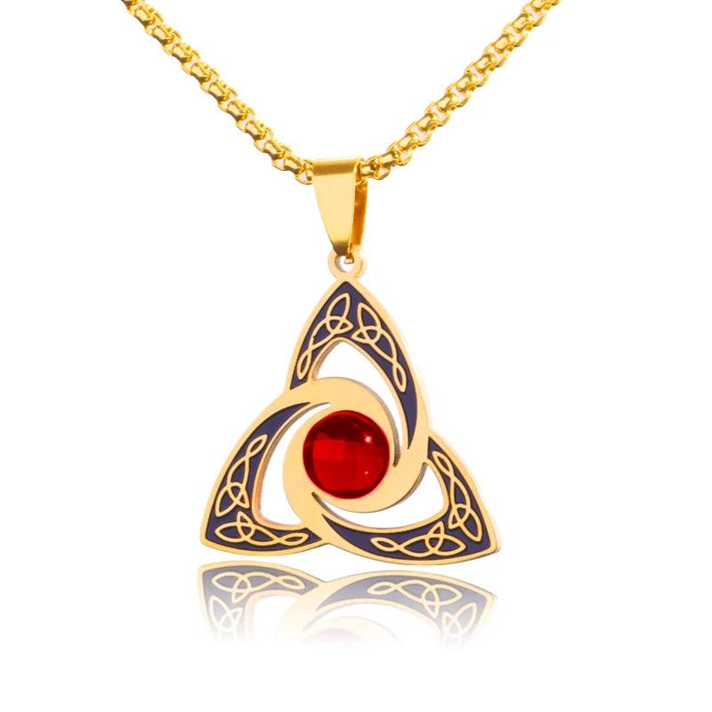 Trendy Witchcraft Witch Knot Necklace Celtic Irish Protection Knot Pendant Men Women Trending Amulets Jewelry Gifts