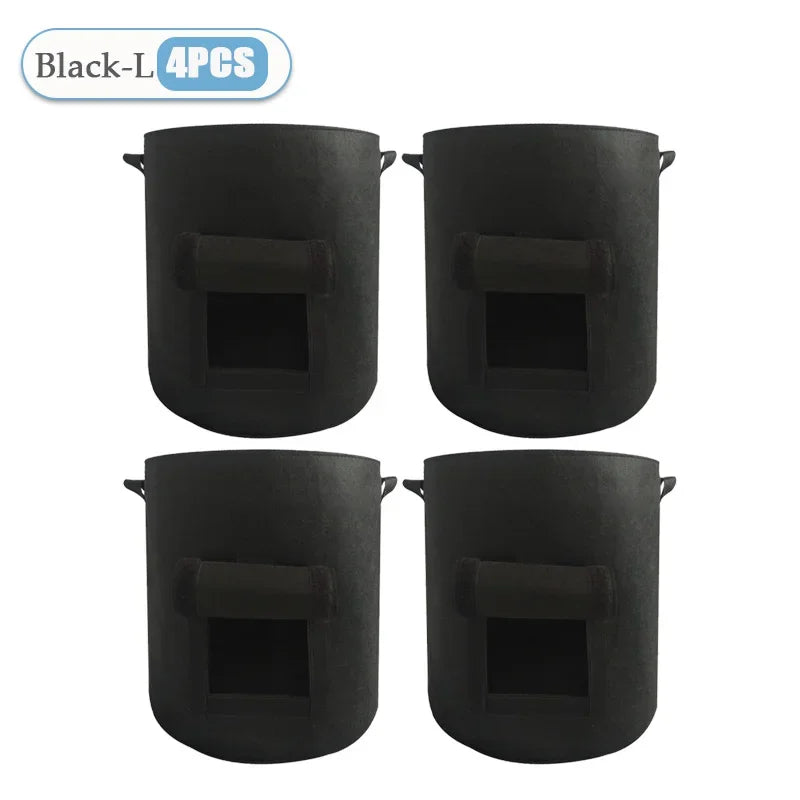 1-8PCS 5/10Gallon Felt Potato Planting Bag Large Diameter Vegetable Plant Seedling Bag Non-Woven Garden Potato Growing Bucket