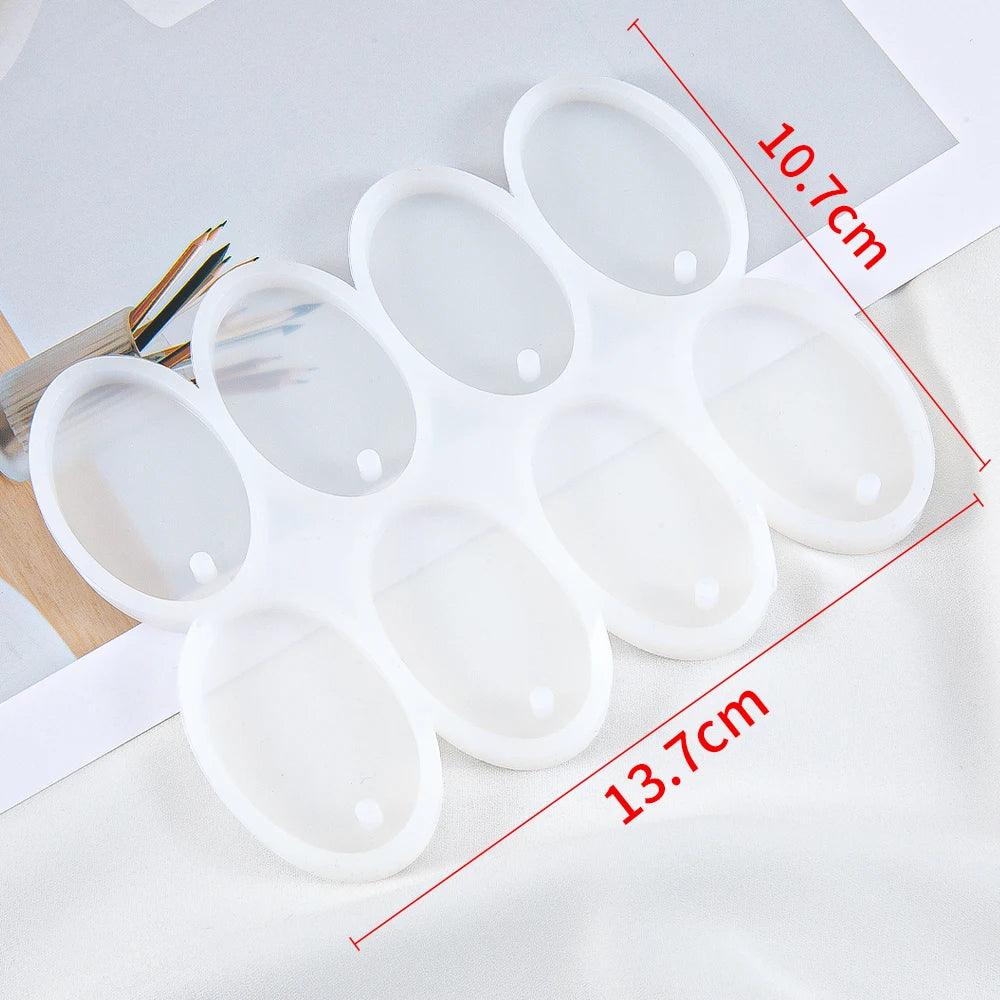 1PC Round Oval Silicone Mould DIY Epoxy Resin Mold for Jewelry Making Pendant Earrings Key Chain Accessories