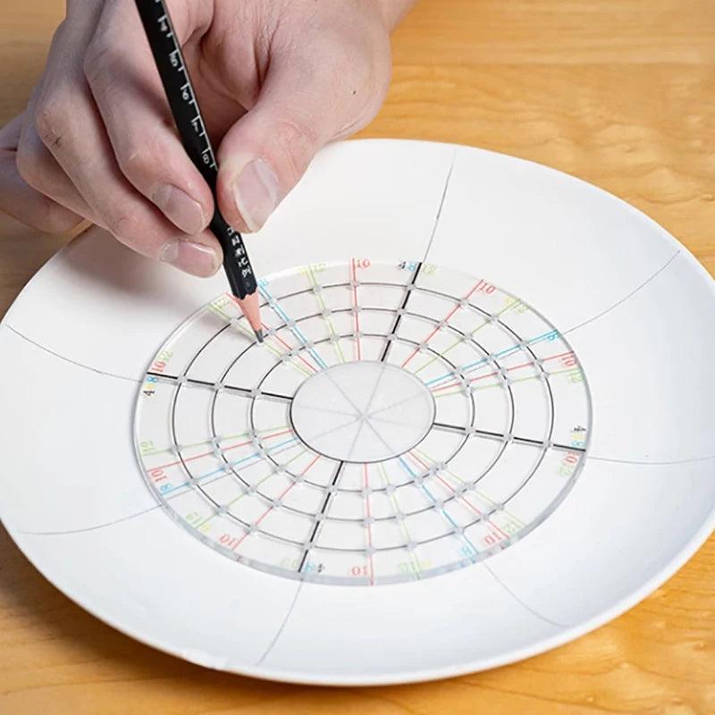 Pottery Tool Circular Divider Clay Porcelain Painting Tool Clay Divider Engraving Marking Ruler Trimming DIY Handicraft Tool