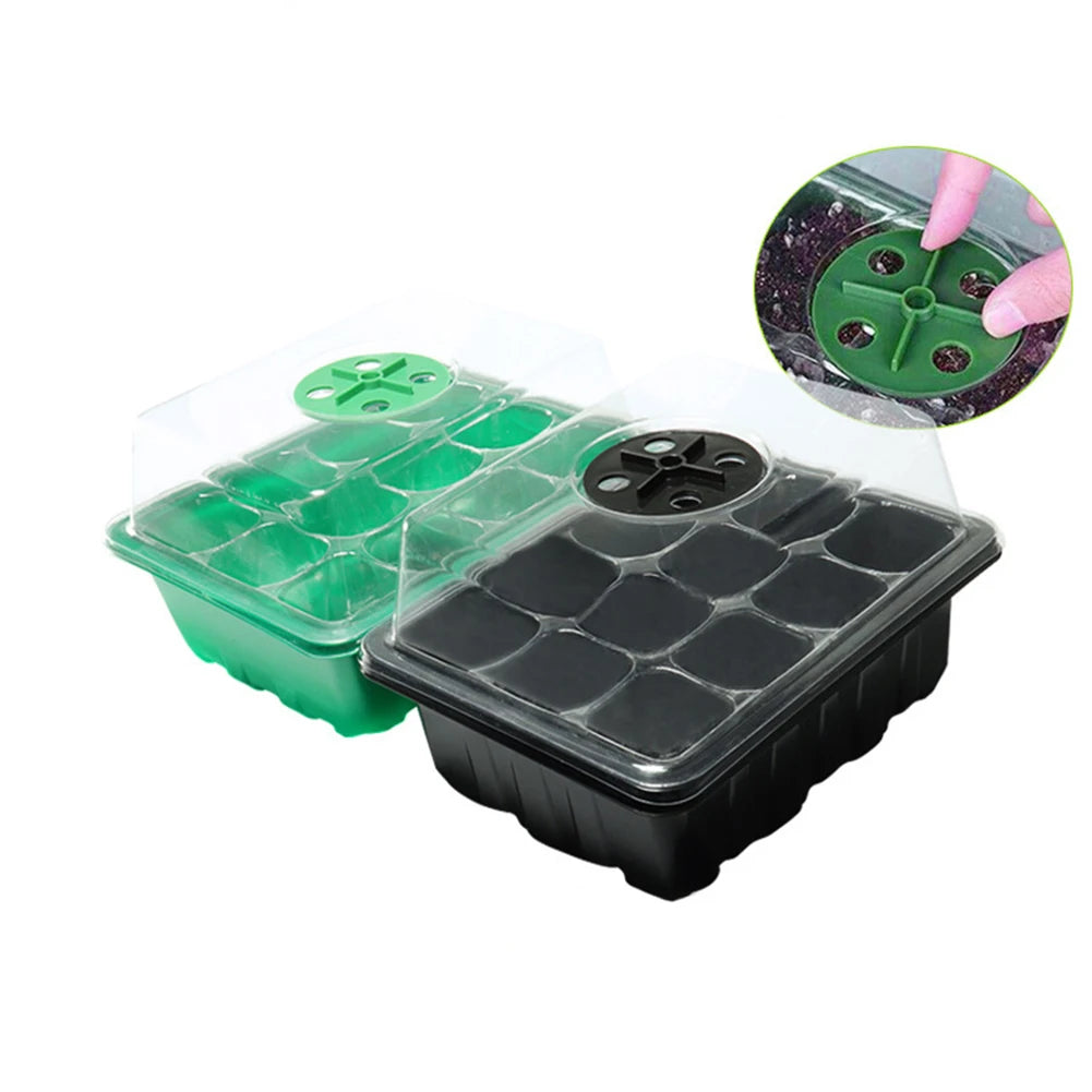 12 Holes Seed Starting Tray with Humidity Dome Plant Germination Starter Tray Succulent Propagation Tray for Succulent Plant