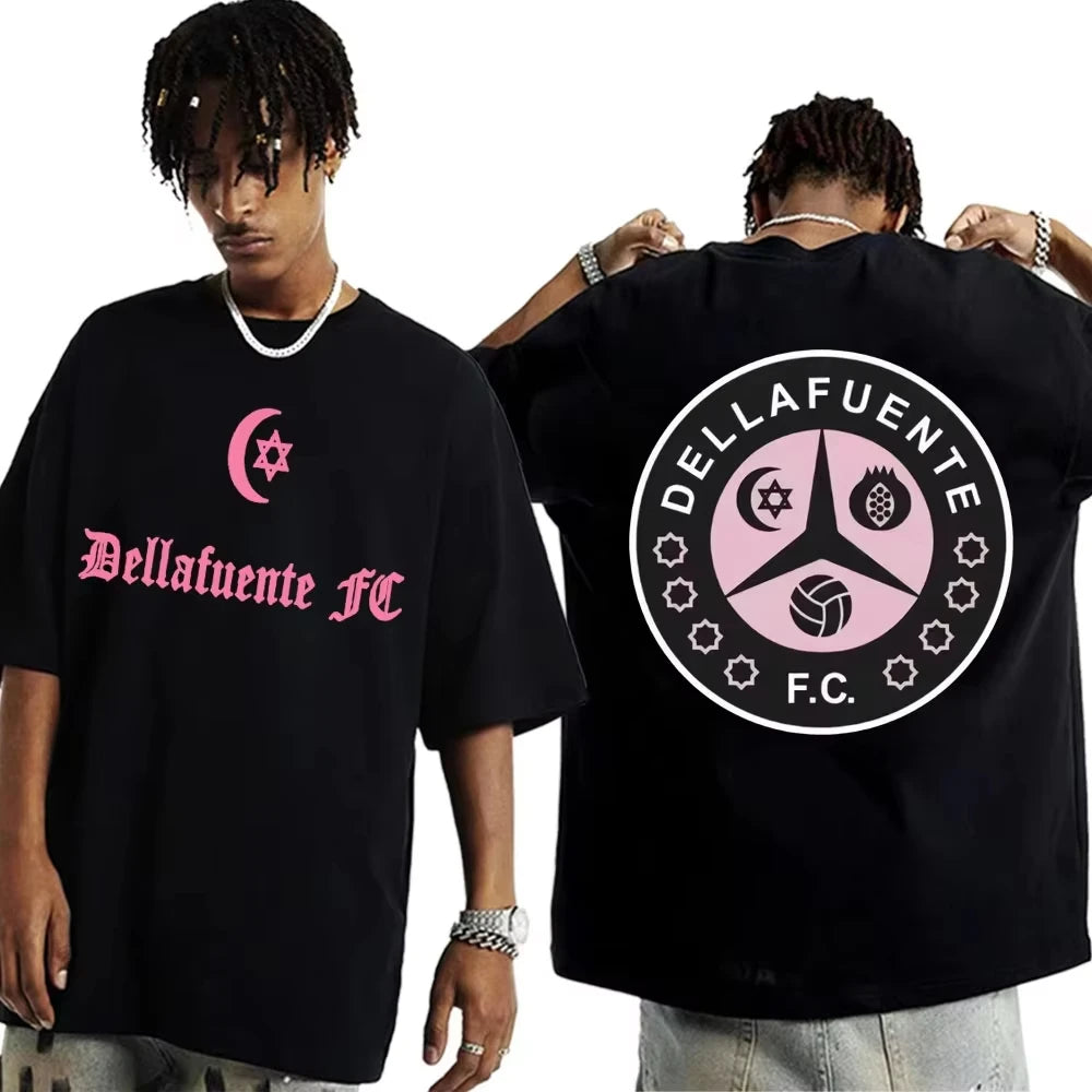 Rapper Dellafuente Tour Cover Graphic Men Cotton Short Sleeve T Shirts Harajuku Hip Hop Punk Oversized Casual Sports Unisex Tops