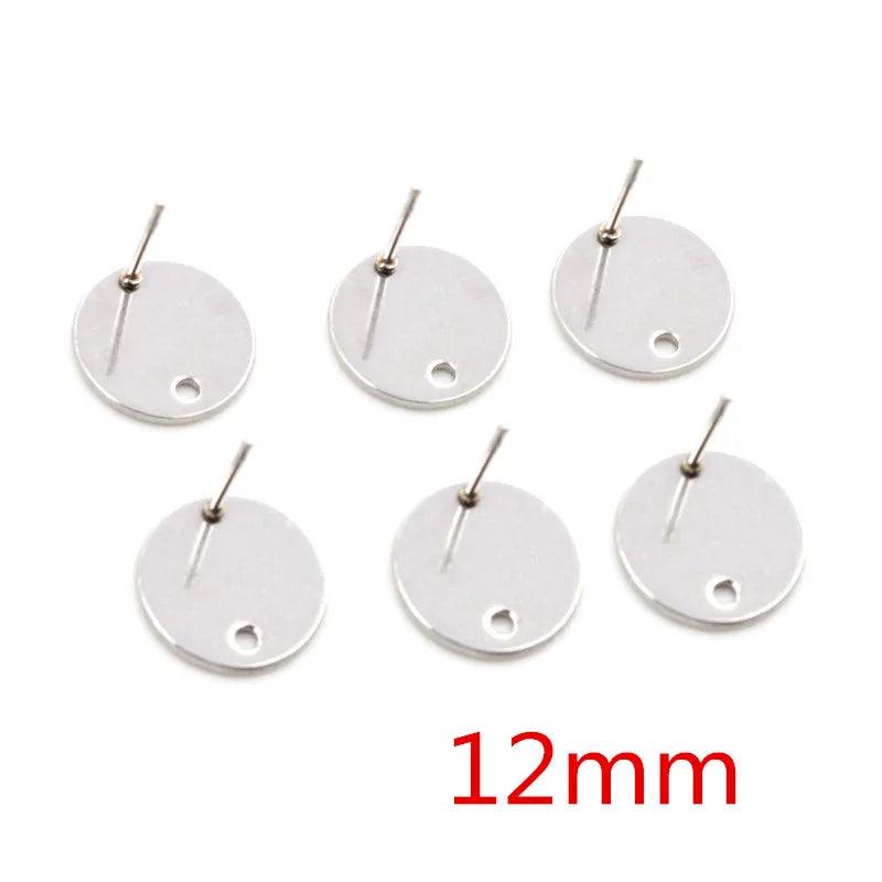 20pcs 316L Stainless Steel Geometric Earring Stud Posts Connector Fashion Styles DIY Jewelry Making Findings Accessories