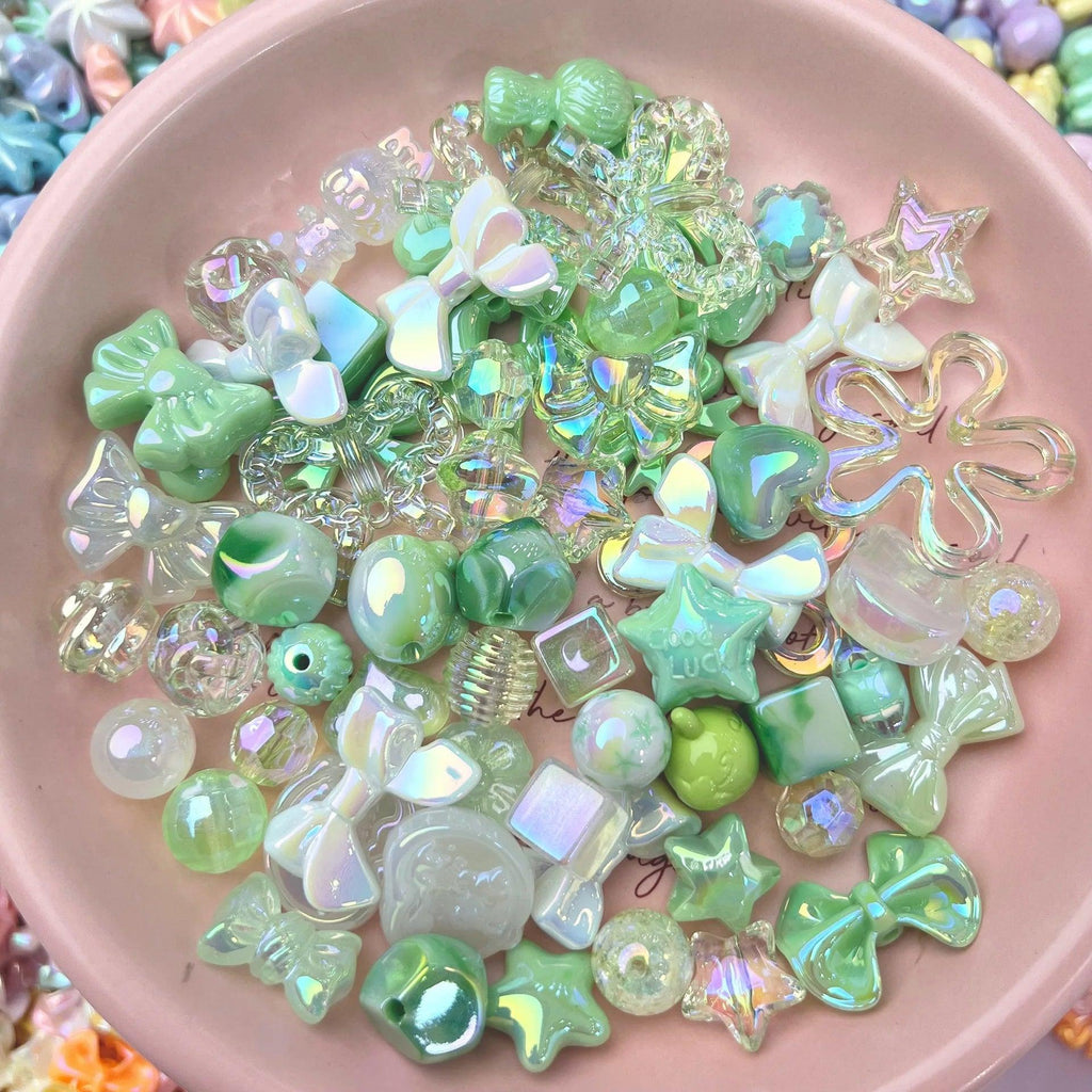 20g Y2K Acrylic Assorted Beads Flower Sweetheart Butterfly Candy Kawaii Aesthetic Beads for Bracelets DIY Jewelry Making Supply