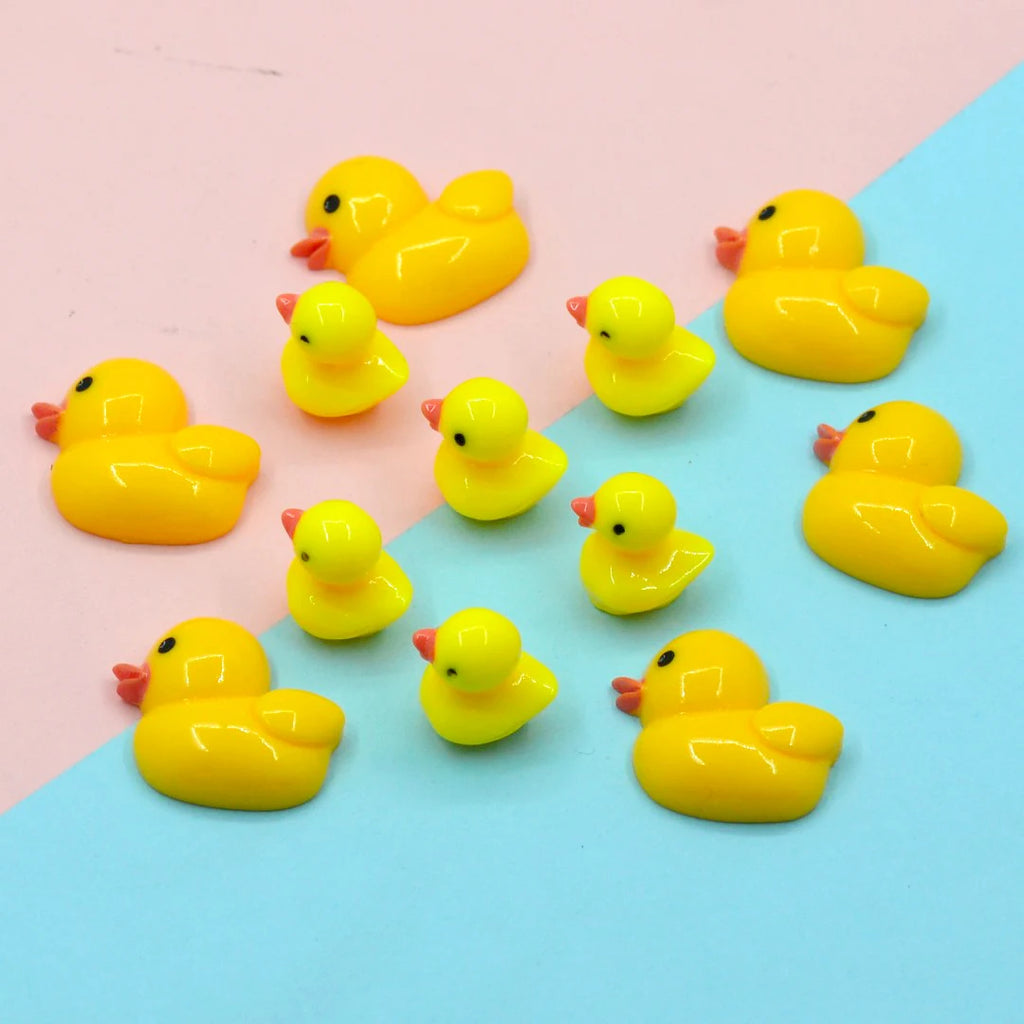 20PCS Flatback Ducks Embellishments Scrapbooking Cardmaking Materials DIY Dollhouse Crafts Hair Bow Decorations