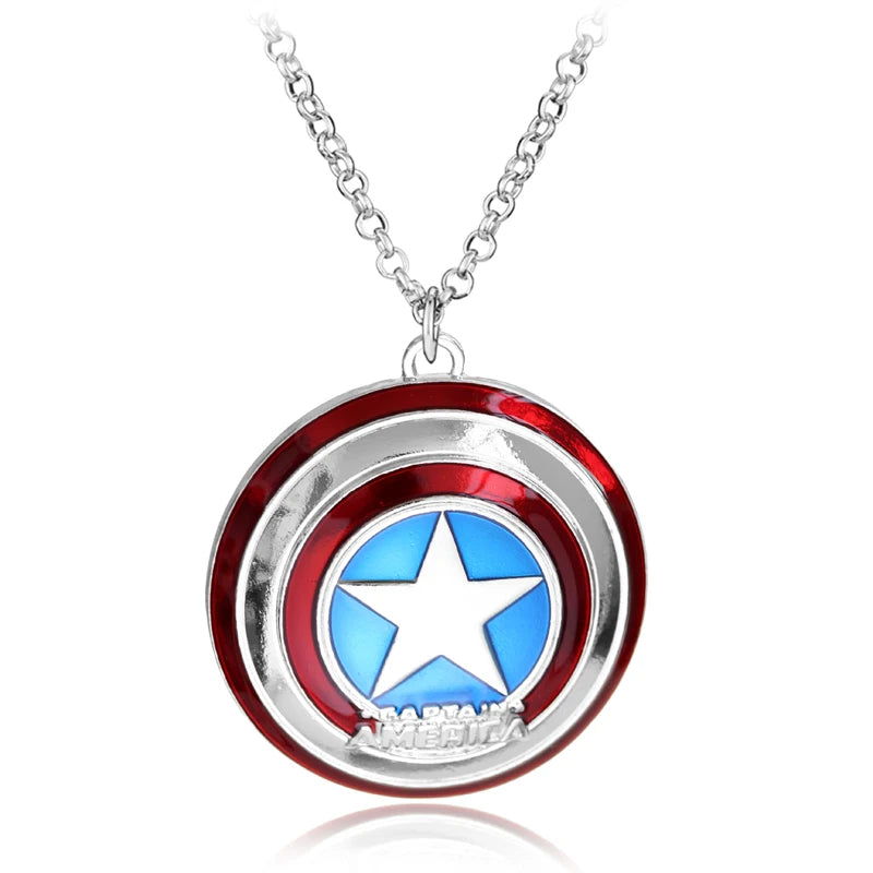 Marvel Captain America Shield Spiderman Pendant Necklace New Women Men Jewelry On the Neck Chains Punk Jewelry