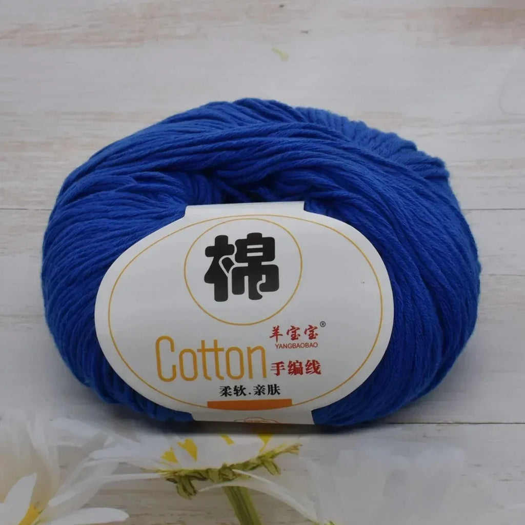 100 Percent Cotton Soft Combed Hand Knitting Crochet Yarn Natural Pure Color Thread 50g 125m