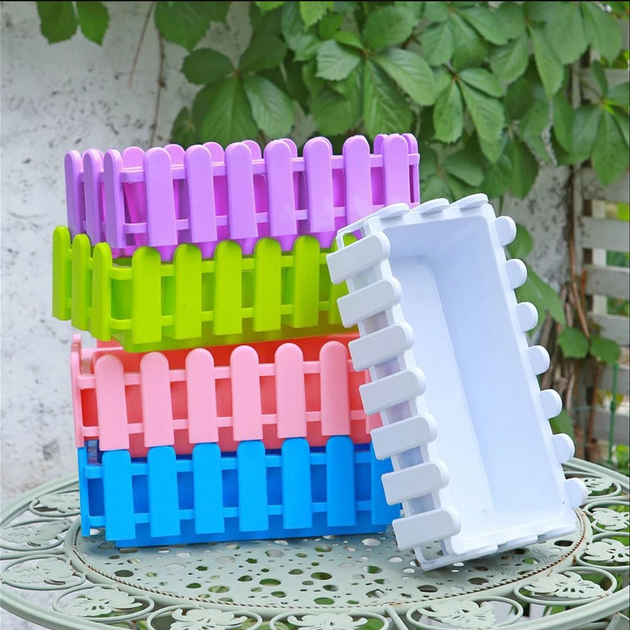 Fence style Flower Pot Rectangular Flower Trough Flower Pot Vegetable Garden Vegetable Pot Balcony Home Flower Cultivation