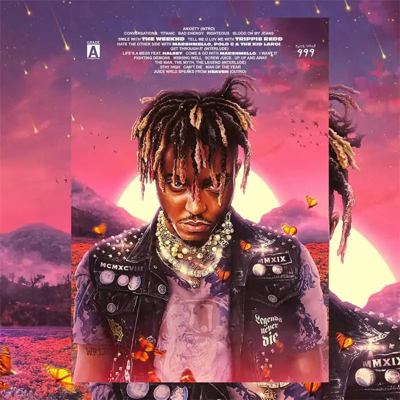 Pop Rapper Singer Juice WRLD & Future WRLD On Drugs Poster Aesthetic Set Musci Album Cover Canvas Print Wall Art Home Room Decor