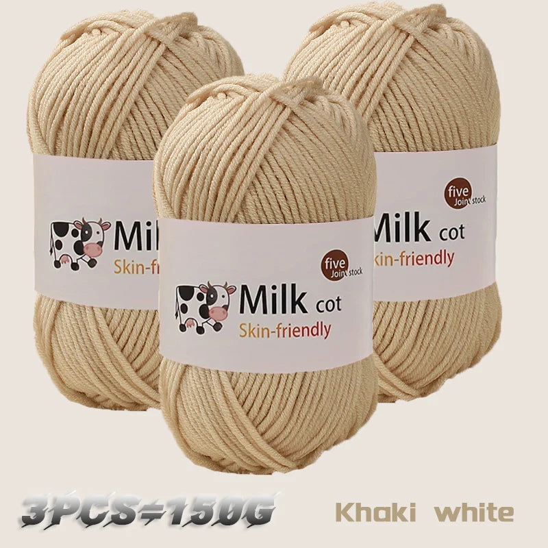 150g 5 Strand Milk Yarn Handmade Medium Thick DIY Woven Doll Sweater Flower Hat Scarf Yarn Ball