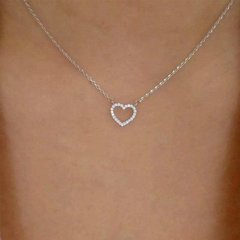 Fashionable Geometric Ring Zircon Temperament Necklace Simple and Niche Temperament Personalized Design Sense Necklace