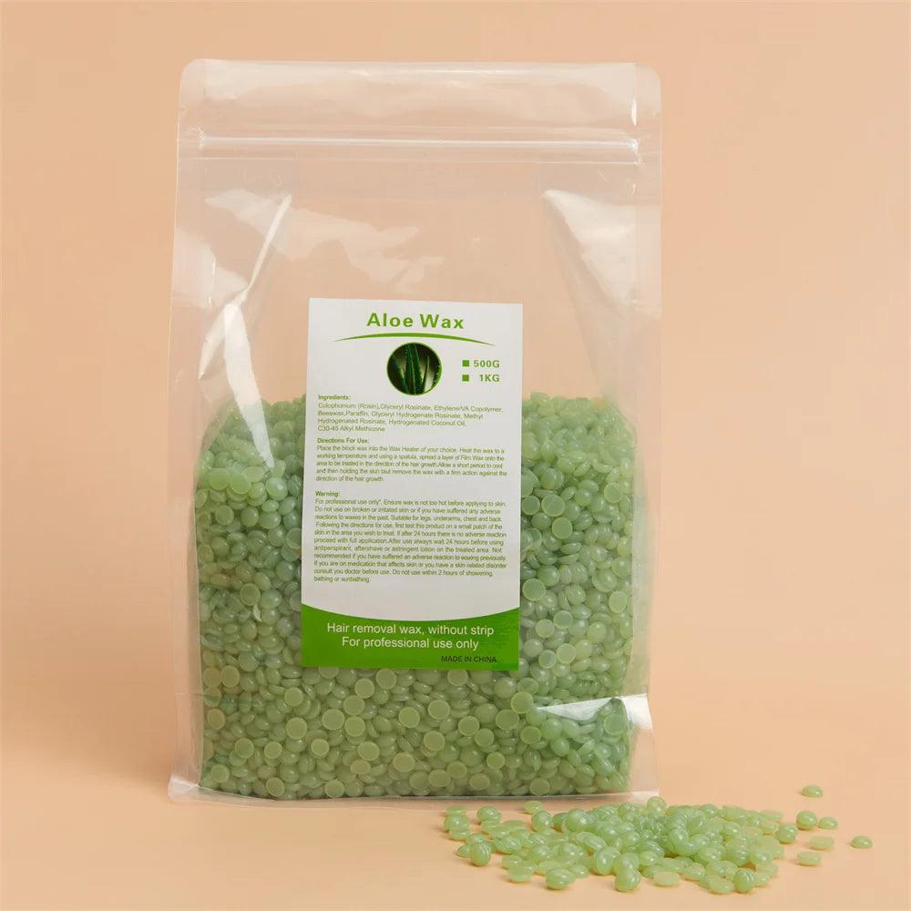 Beauty Spa quality Doll Wax  Aloe Vera depilatory wax 1kg Hair Removal Sensitive Skin Face Eyebrow Leg Bikini Brazilian Waxing
