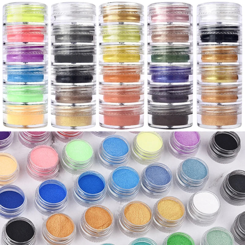 6 Colors/Set Pearlescent Powder Resin Pigment Natural Mica Mineral Colorant DIY Epoxy Resin Dye Jewelry Making Supplies