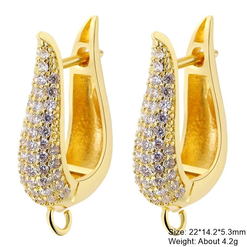 Juya DIY Women's Earring Making 18K Gold Silver Plated Basic Antiallergic Fixtures Ear Wire Fastener Hooks Accessories Supplies